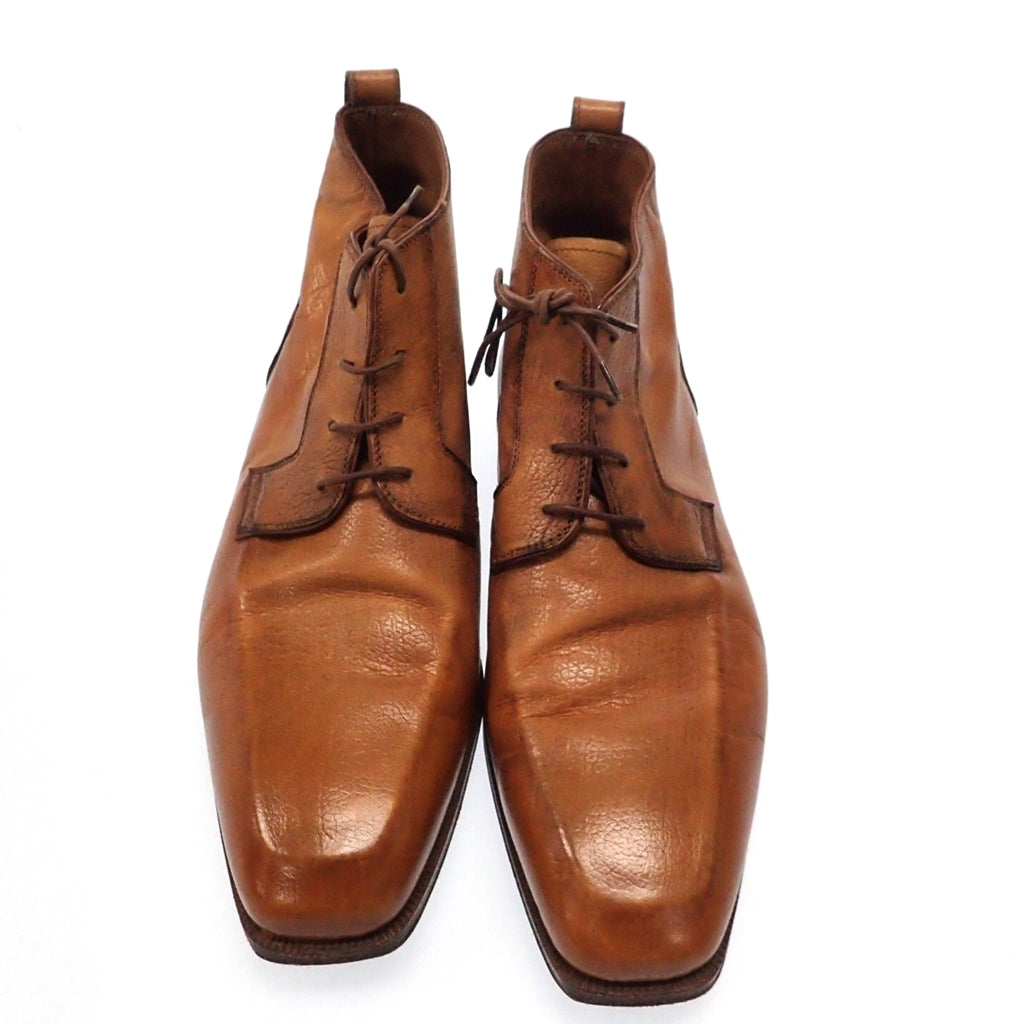 中古◆ベルルッティ ハイカット レザーシューズ 6ハーフ 1586 445 メンズ 6 1/2 ブラウン Berluti【AFC19】