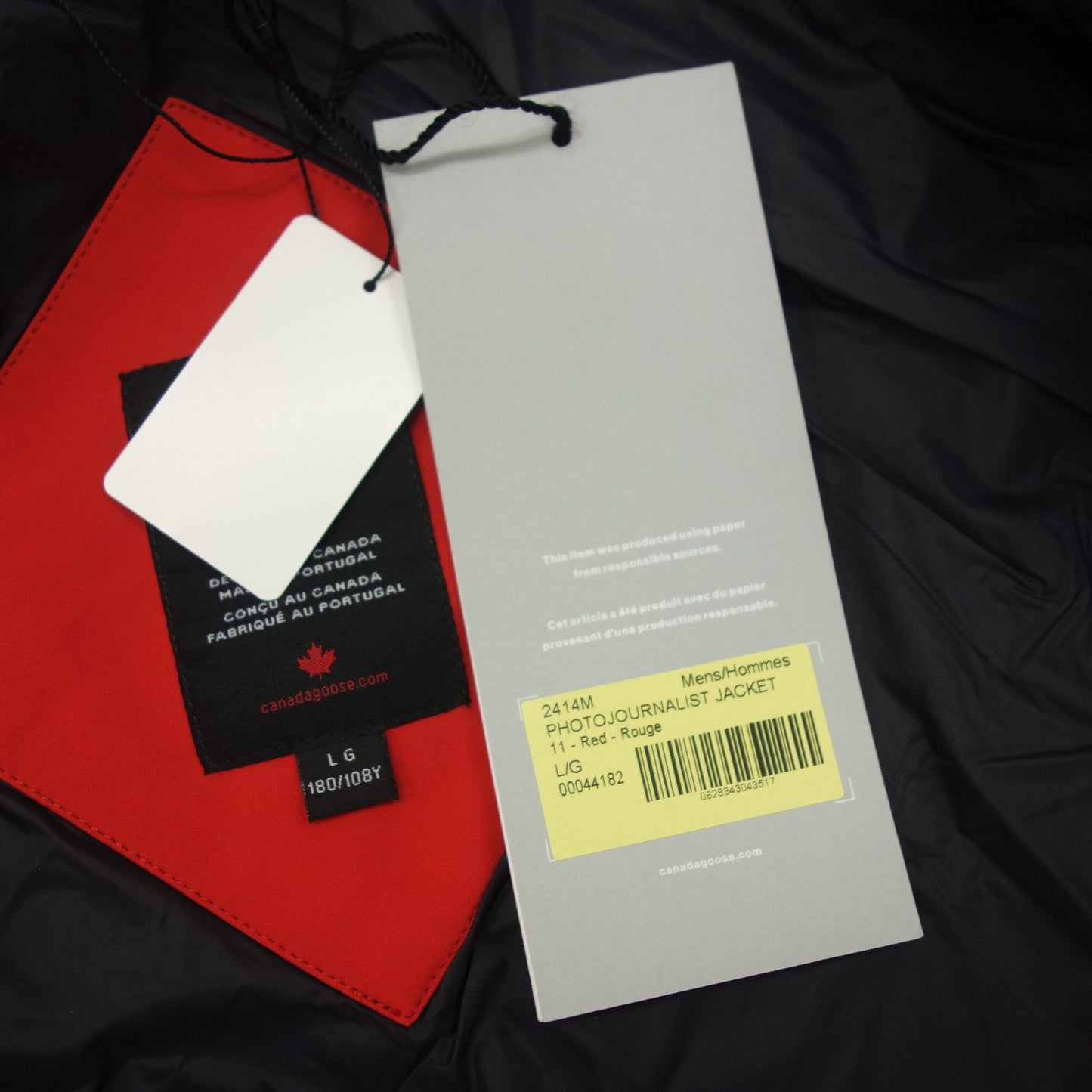 カナダグース ジャケット フォトジャーナリスト 2414M メンズ L 赤 CANADAGOOSE【AFB16】【中古】