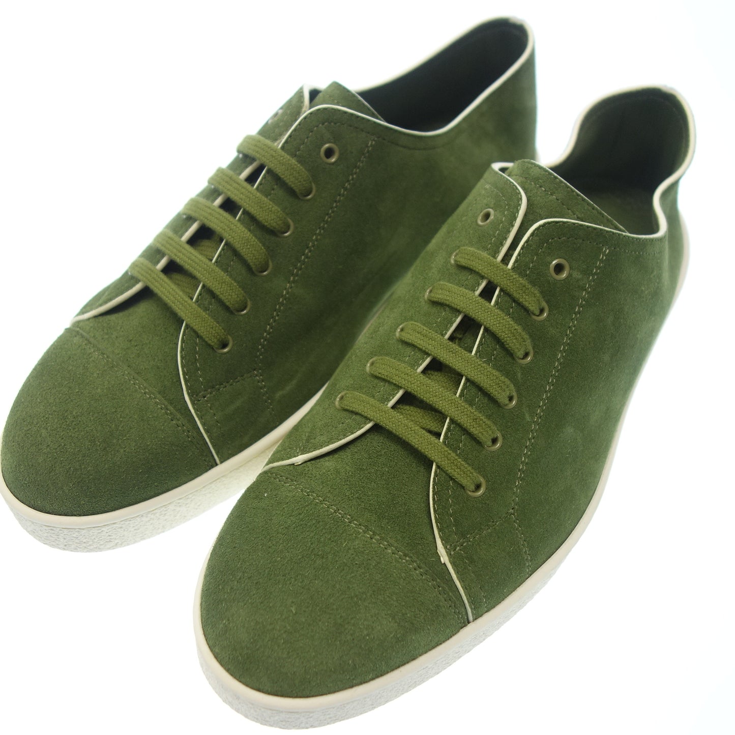 ジョンロブ レザースニーカー スエード LEVAH メンズ 8.5 緑 JOHN LOBB【AFD2】【中古】