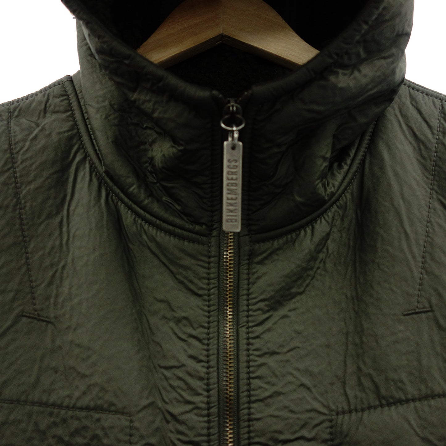 ビッケンバーグ フーデットコート 裏ボア 三者混 オリーブ メンズ 38 BIKKEMBERGS【AFA16】【中古】