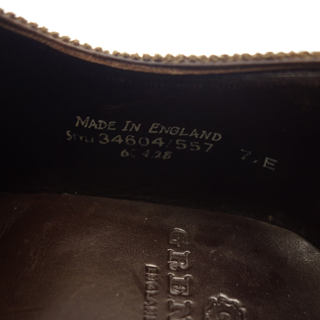 美品◆グレンソン レザーシューズ スエード 内羽根 パンチドキャップトゥ メンズ ブラウン サイズ7E Grenson【LA】