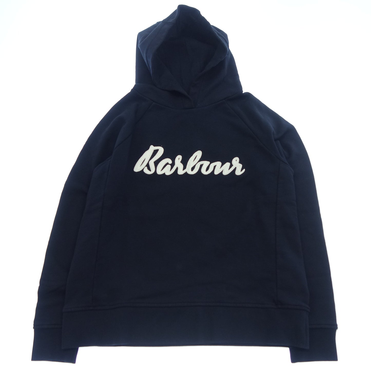 バブアー パーカー プルオーバー ロゴ刺繍 レディース ネイビー 36 Barbour【AFB40】【中古】