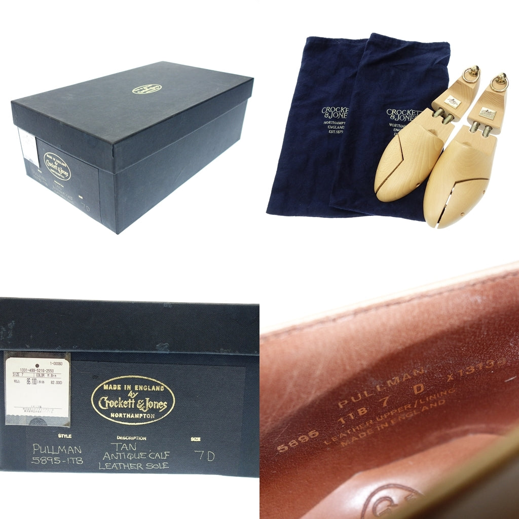 美品◆クロケット&ジョーンズ レザーシューズ シングルモンク PULLMAN ハンドグレード 5895 ベージュ メンズ サイズ7D CROCKETT&JONES【LA】