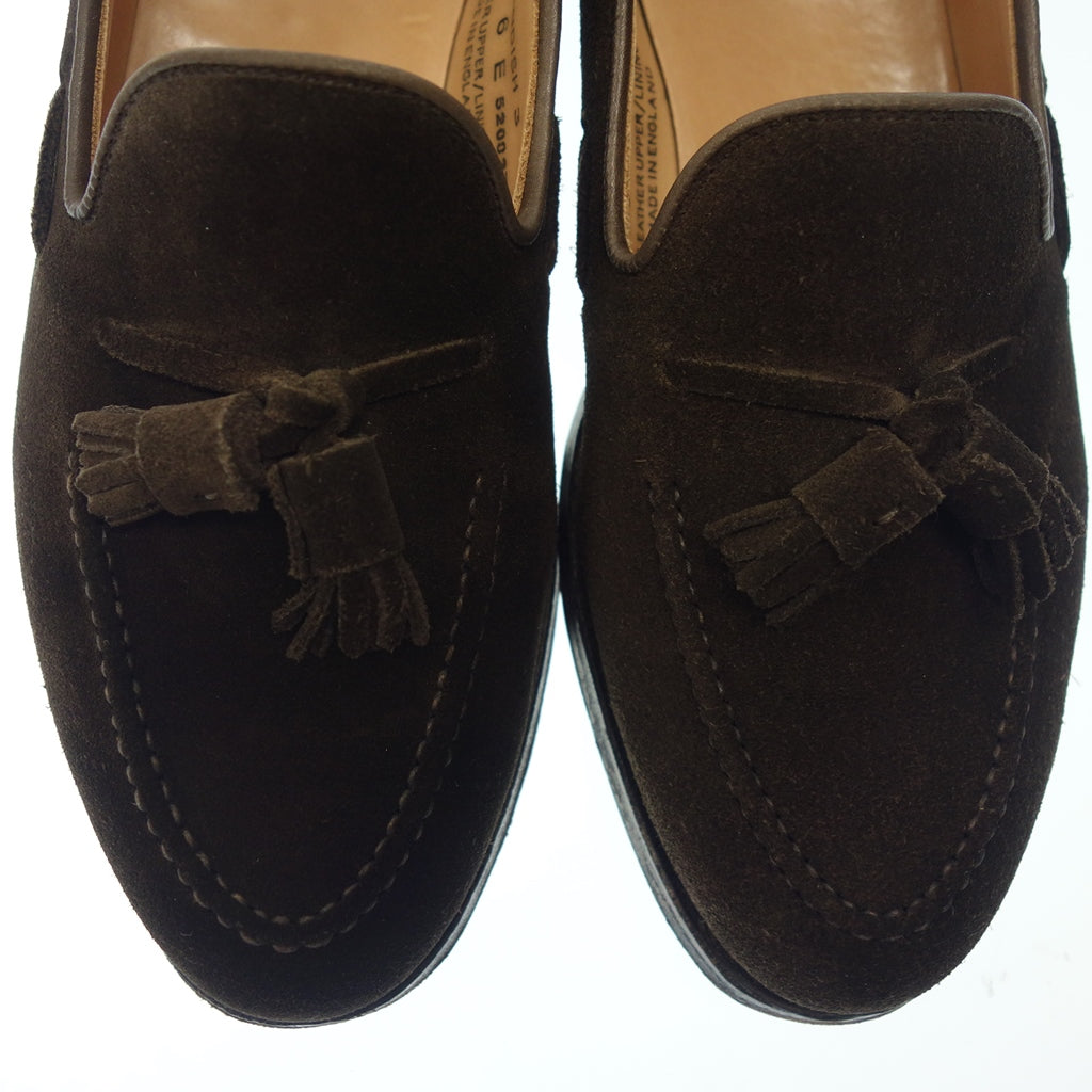 美品◆クロケット&ジョーンズ レザーシューズ タッセル ローファー キャベンディッシュ3 スエード メンズ UK6 ブラウン Crockett&Jones CAVENDISH3【LA】