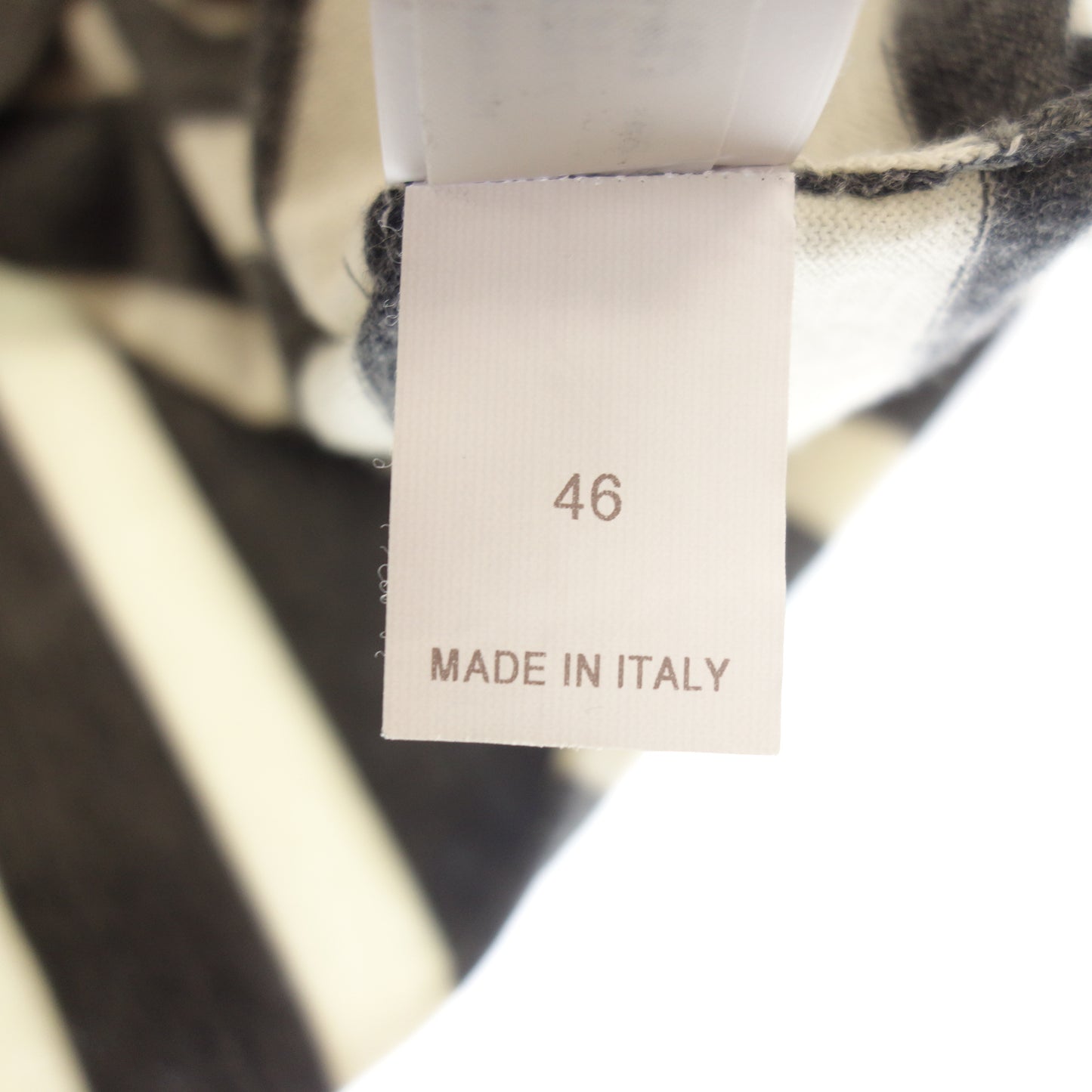 美品◆ブルネロクチネリ ニットセーター ボーダー カシミヤ混 メンズ グレー×ホワイト サイズ46 BRUNELLO CUCINELLI【AFB16】
