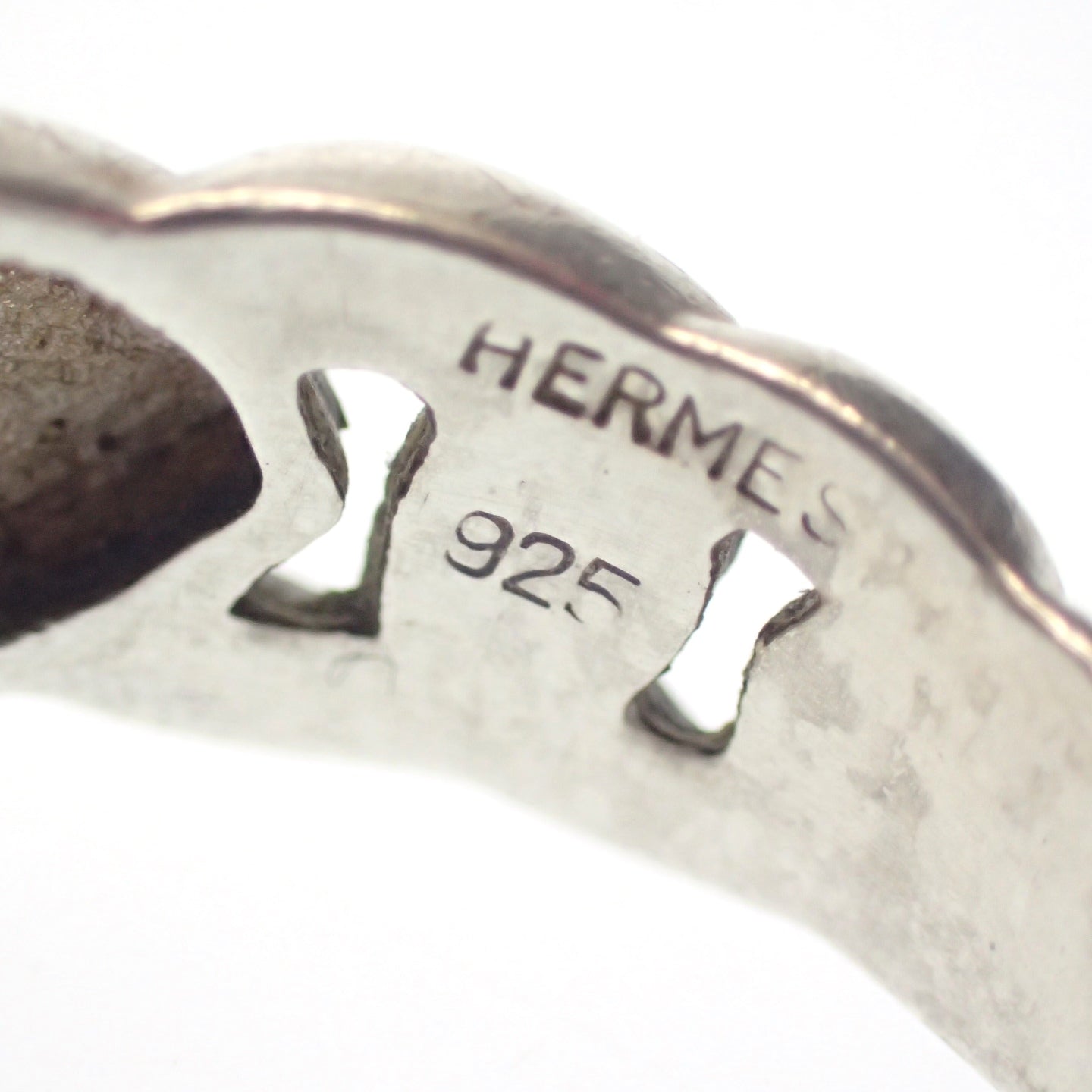 エルメス リング ブックルセリエ ヴィンテージ SV925 シルバー 17号 箱付き HERMES【AFI15】【中古】