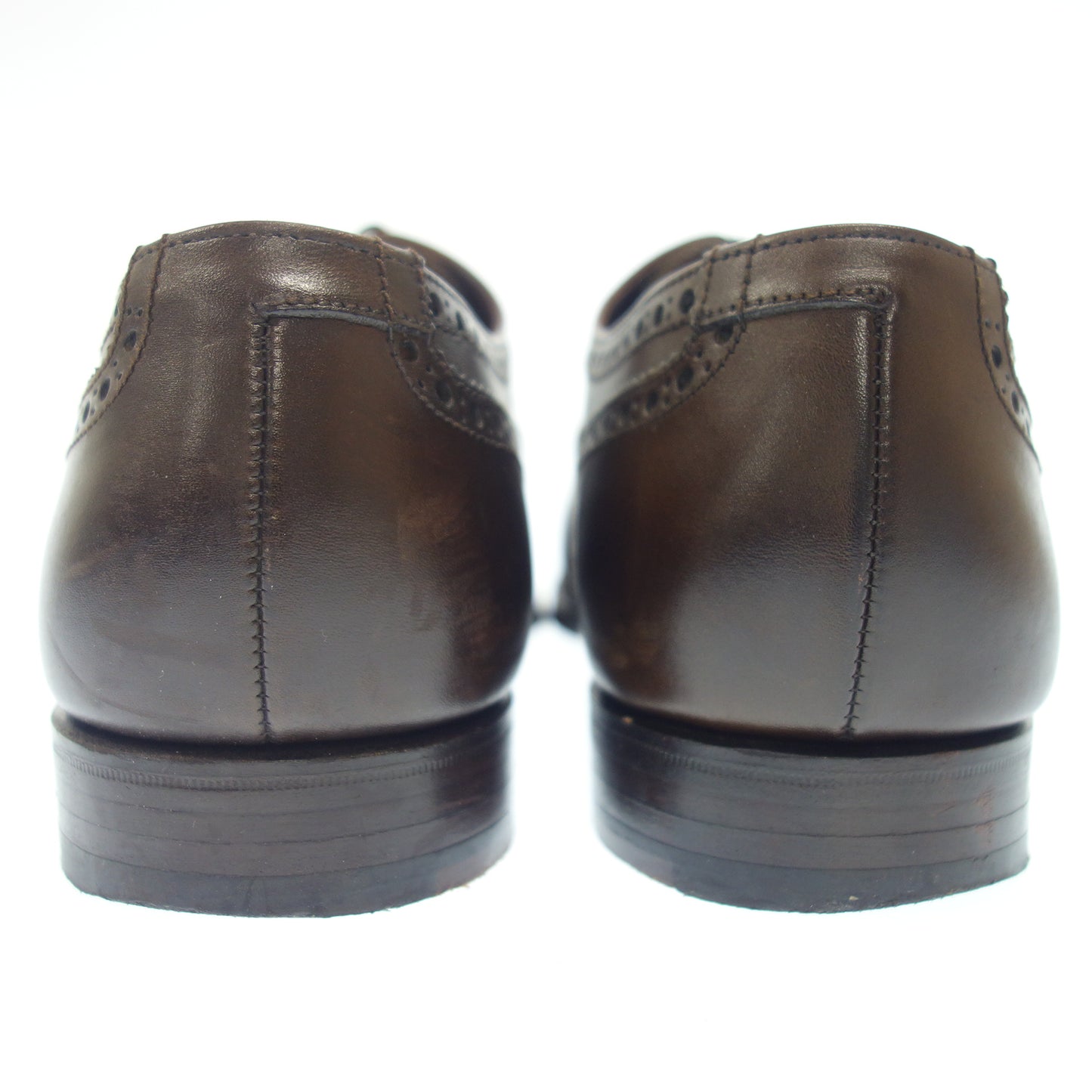 二手 ◆Crockett & Jones 半布洛克鞋考文垂皮革男式棕色尺寸 UK8E CROCKETT&JONES COVENTRY