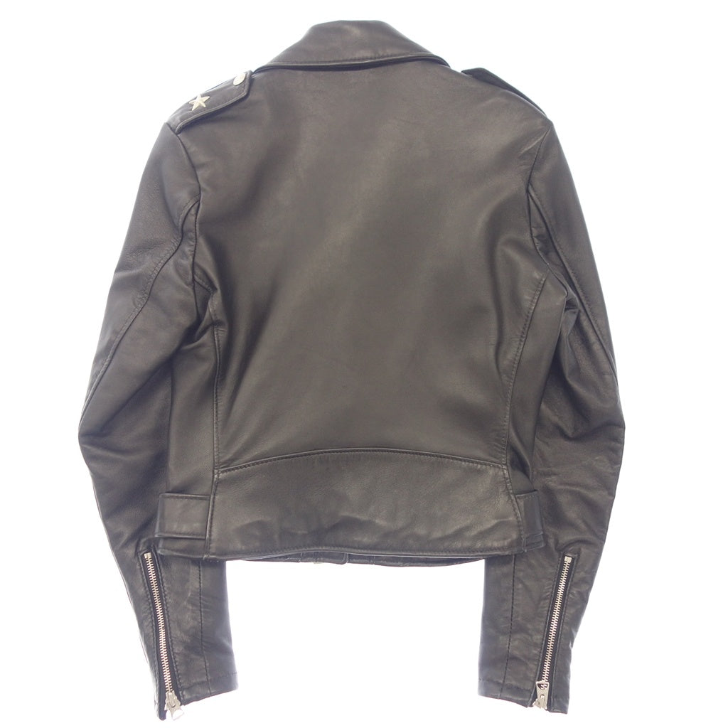 美品◆ヨウジヤマモト × ショット ライダースジャケット レザー レディース サイズXS ブラック Yohji yamamoto × Schott【AFG1】