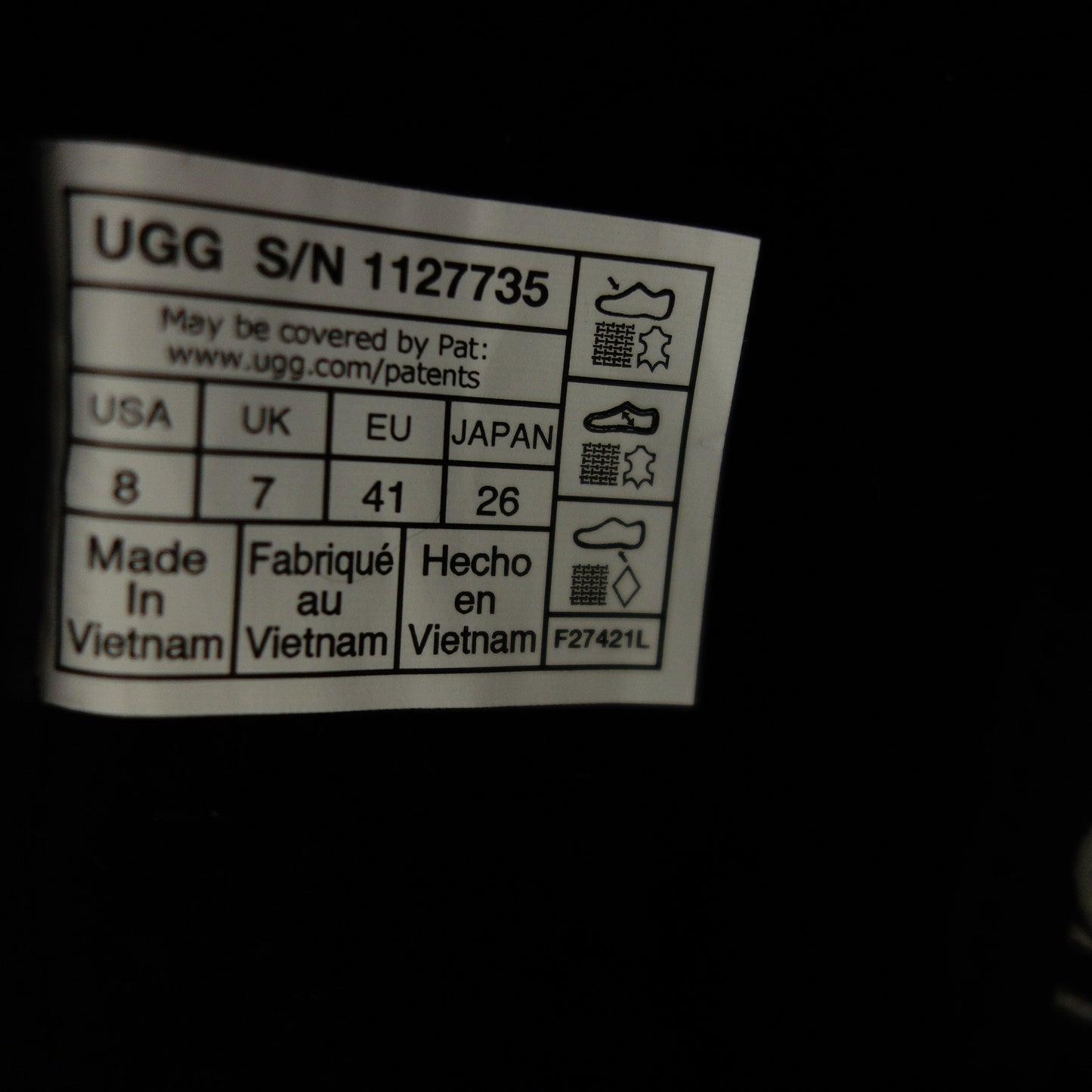 アグ タスマンシューズ スリッポン ナイロン 1127735 メンズ ブラック 26cm UGG【AFC13】【中古】
