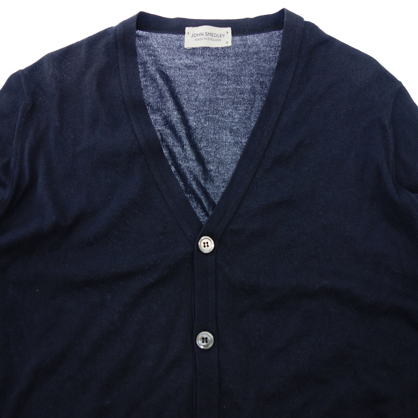 ジョンスメドレー カーディガン シーアイランドコットン 長袖 M メンズ ネイビー JOHN SMEDLEY【AFB26】【中古】