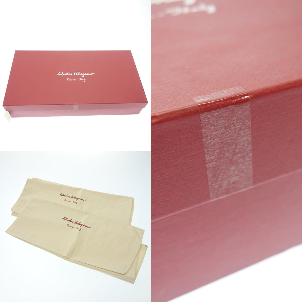 中古◆サルヴァトーレ フェラガモ レインブーツ レディース ブラック サイズ8 Salvatore Ferragamo【AFD9】