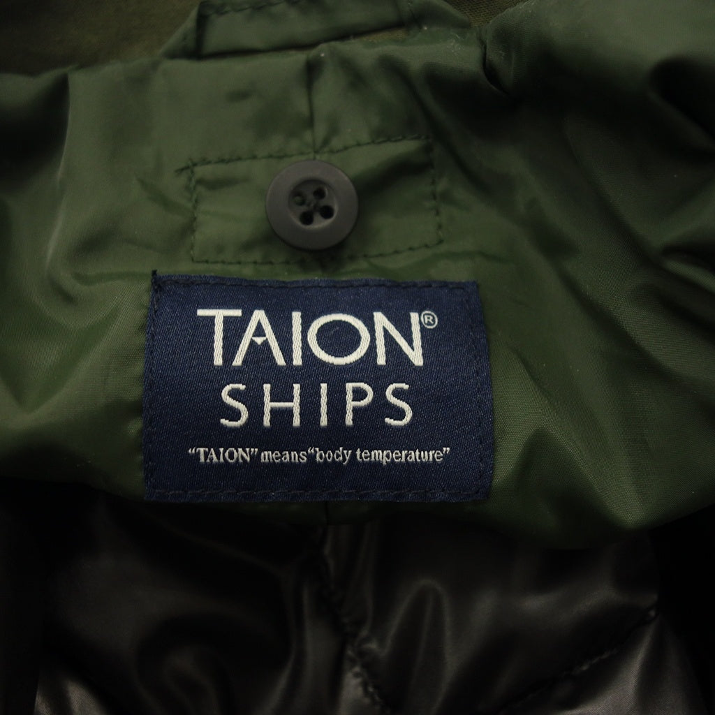 未使用◆タイオン × シップス コート ダウンライナー付 メンズ サイズS オリーブ TAION × SHIPS【AFB1】