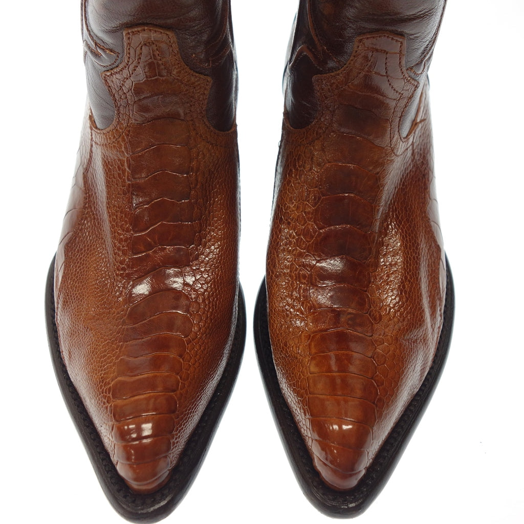 中古◆ロス アルトス エキゾティックレザー ウエスタン ブーツ USA8.5 ブラウン系 LOS ALTOS BOOTS【AFC9】