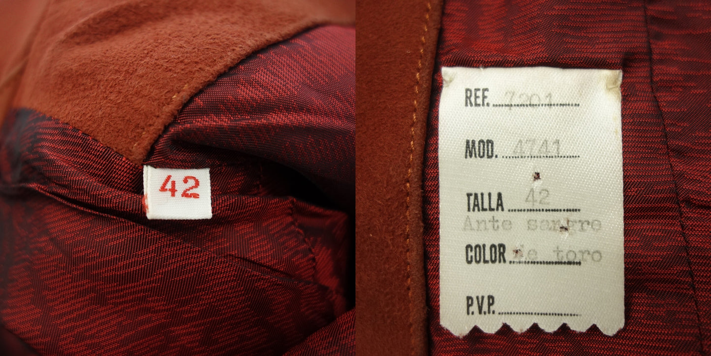 ロエベ レザージャケット スエード アナグラム オレンジ系 レディース 42 LOEWE【AFA13】【中古】