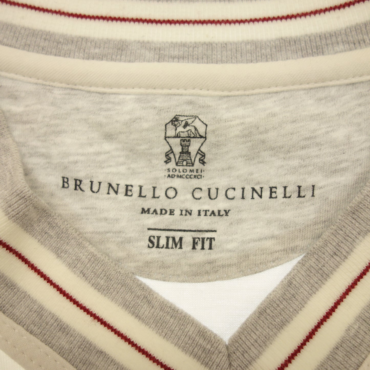 美品◆ブルネロクチネリ Tシャツ Vネック スリムフィット メンズ ホワイト サイズXS BRUNELLO CUCINELLI【AFB16】