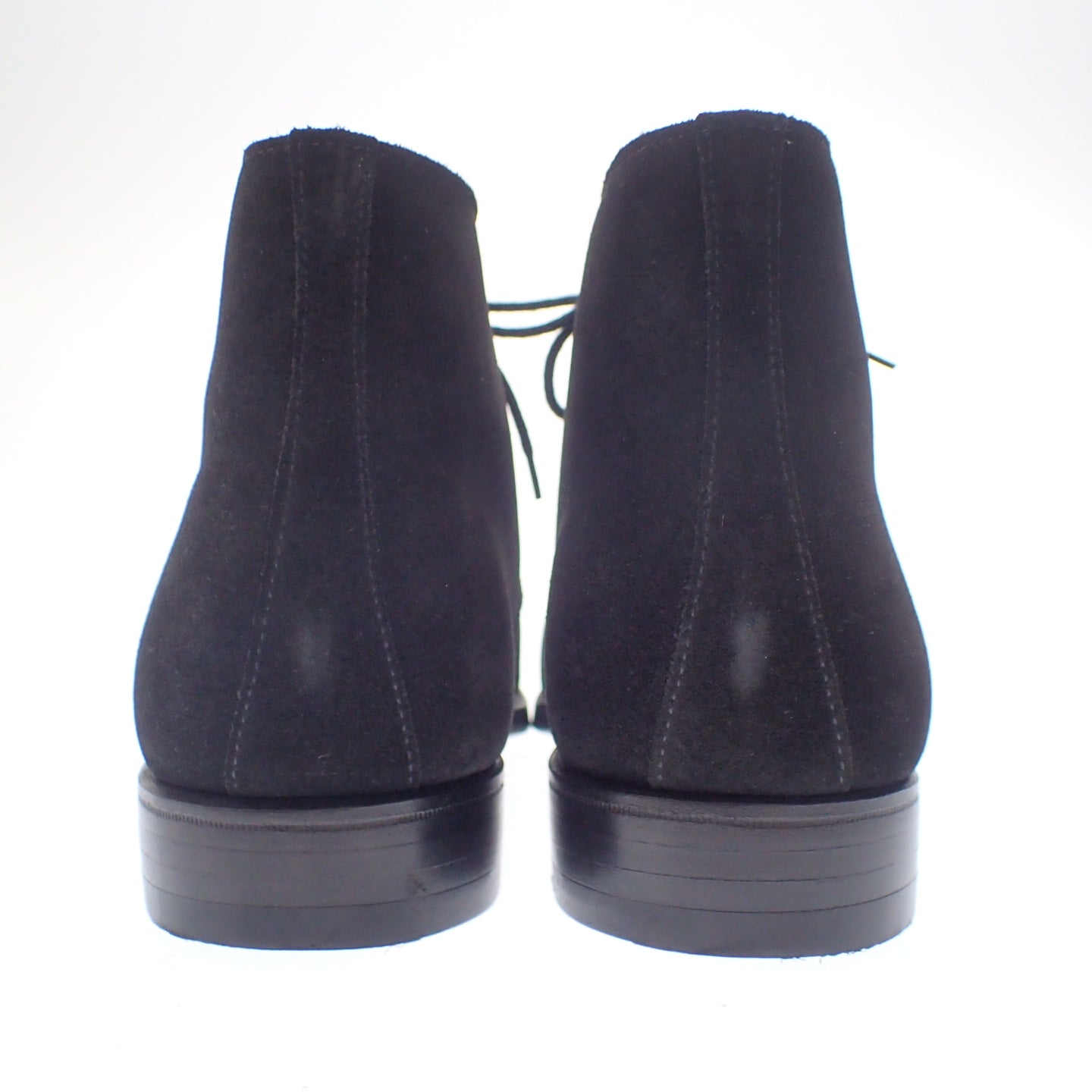 新品同様◆クロケット&ジョーンズ チャッカブーツ CHERTSEY スエード CROCKETT&JONES メンズ 8.5 黒 箱付【AFD5】