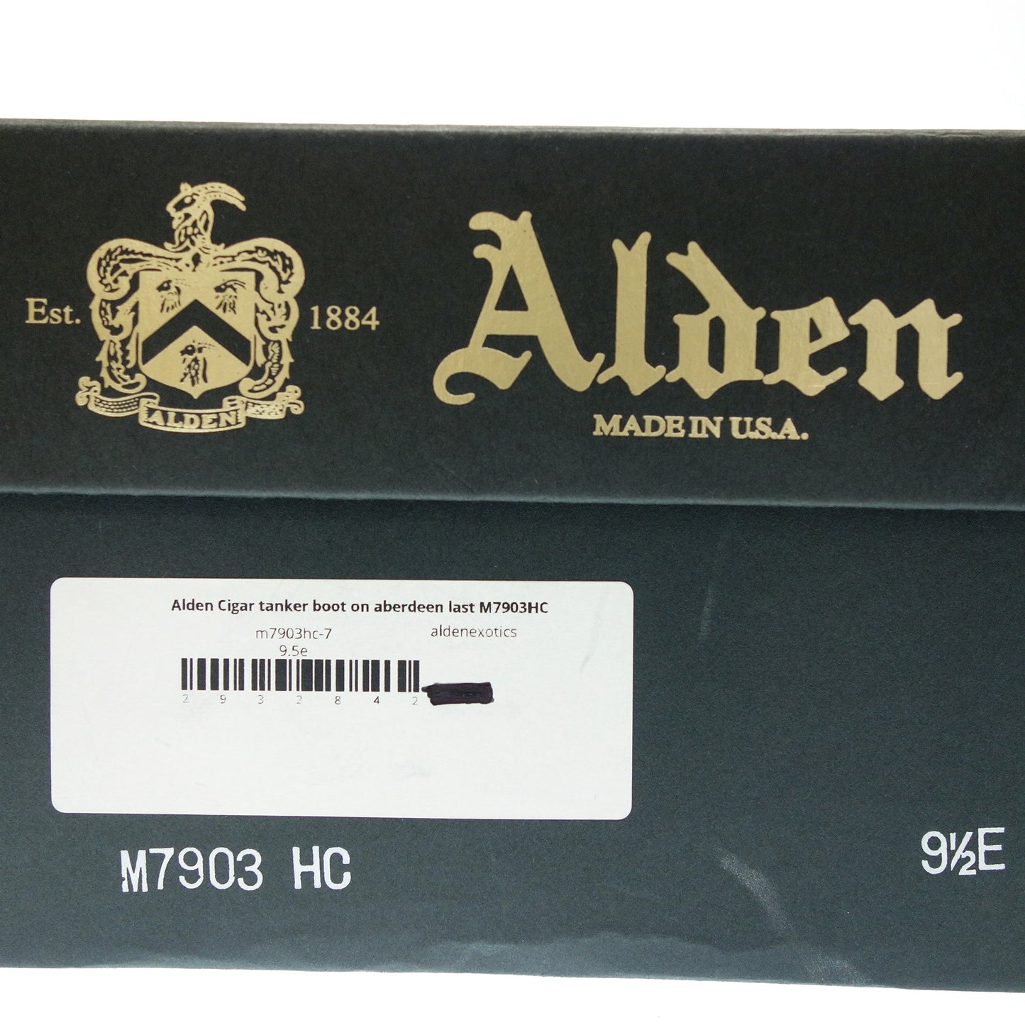 新品同様◆オールデン M7903HC タンカーブーツ シガーコードバン レザー メンズ 9.5 茶 箱付き Alden【AFD8】