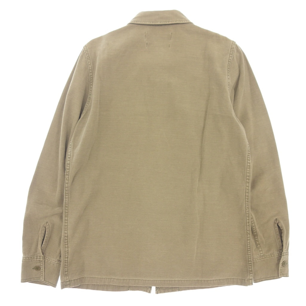 美品◆レミレリーフ ミリタリーシャツ メンズ カーキ サイズL REMI RELIEF【LA】