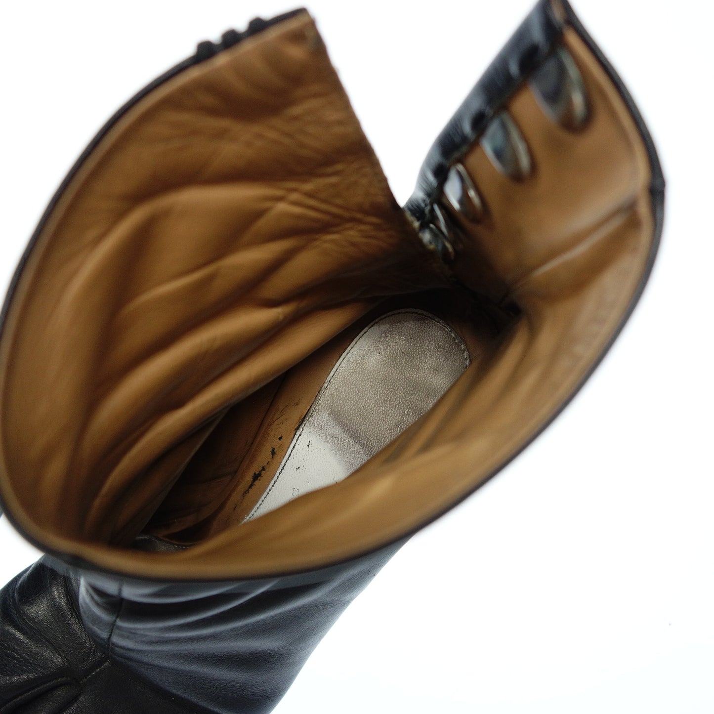 中古◆メゾンマルジェラ レザーブーツ 足袋 タビ レディース 39.5 黒 Maion Margiela【AFC4】