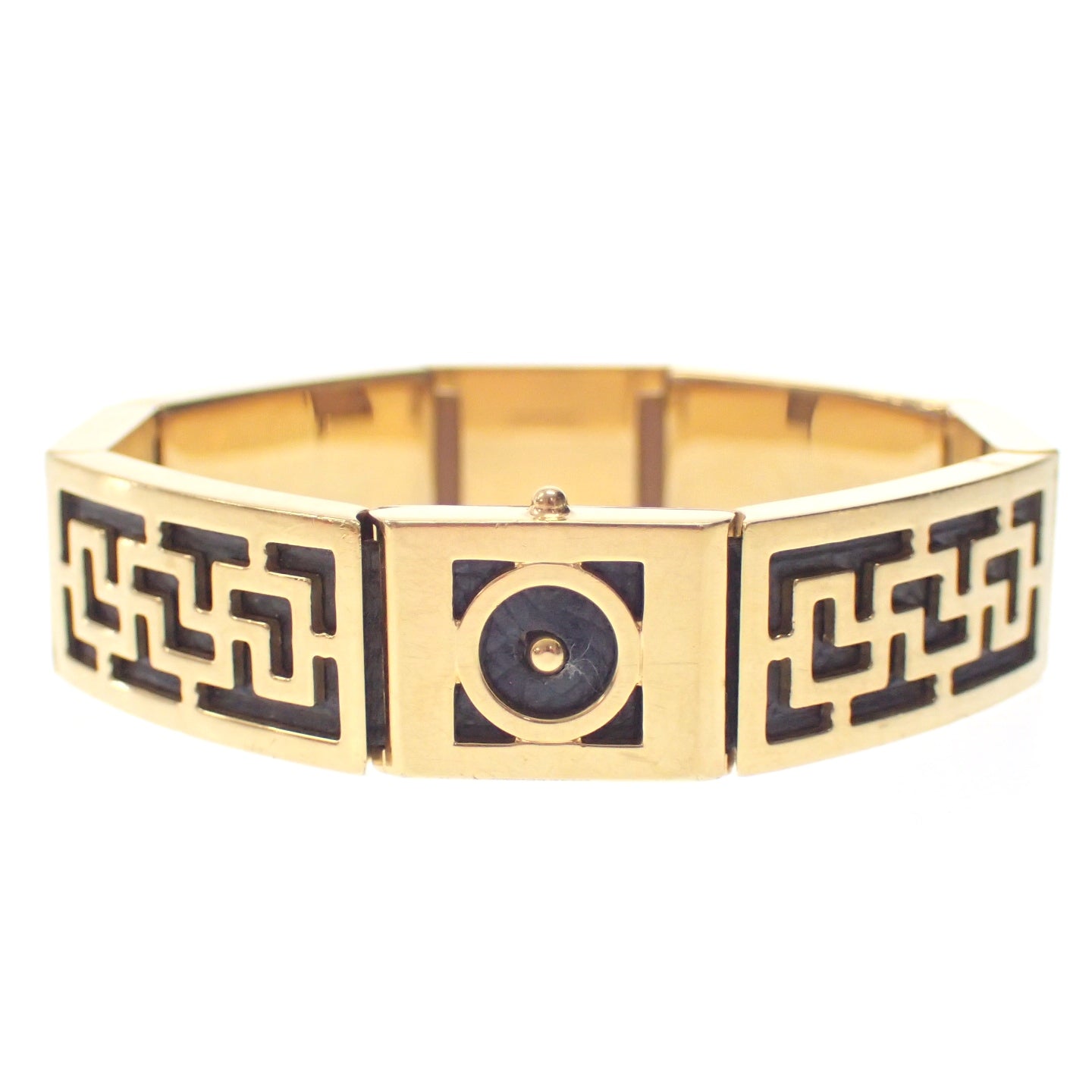 エルメス レザーブレスレット GP金具 ゴールド系 箱付き HERMES【AFI11】【中古】
