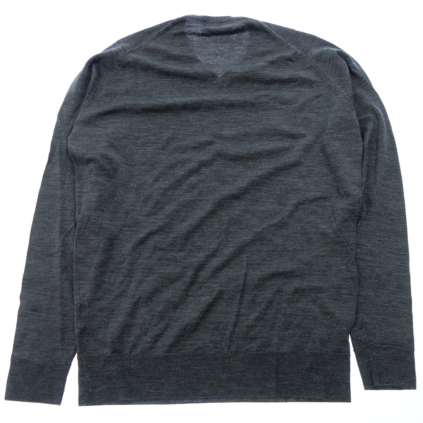 美品◆ジョンスメドレー セーター ウール100% Vネック グレー M メンズ JOHN SMEDLEY【AFB12】