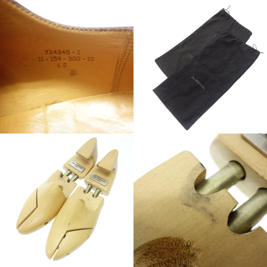 中古◆ジェイエムウエストン レザーシューズ セミブローグ パンチドキャップトゥ 310 メンズ サイズ6 ブラウン J.M.WESTON【AFC28】