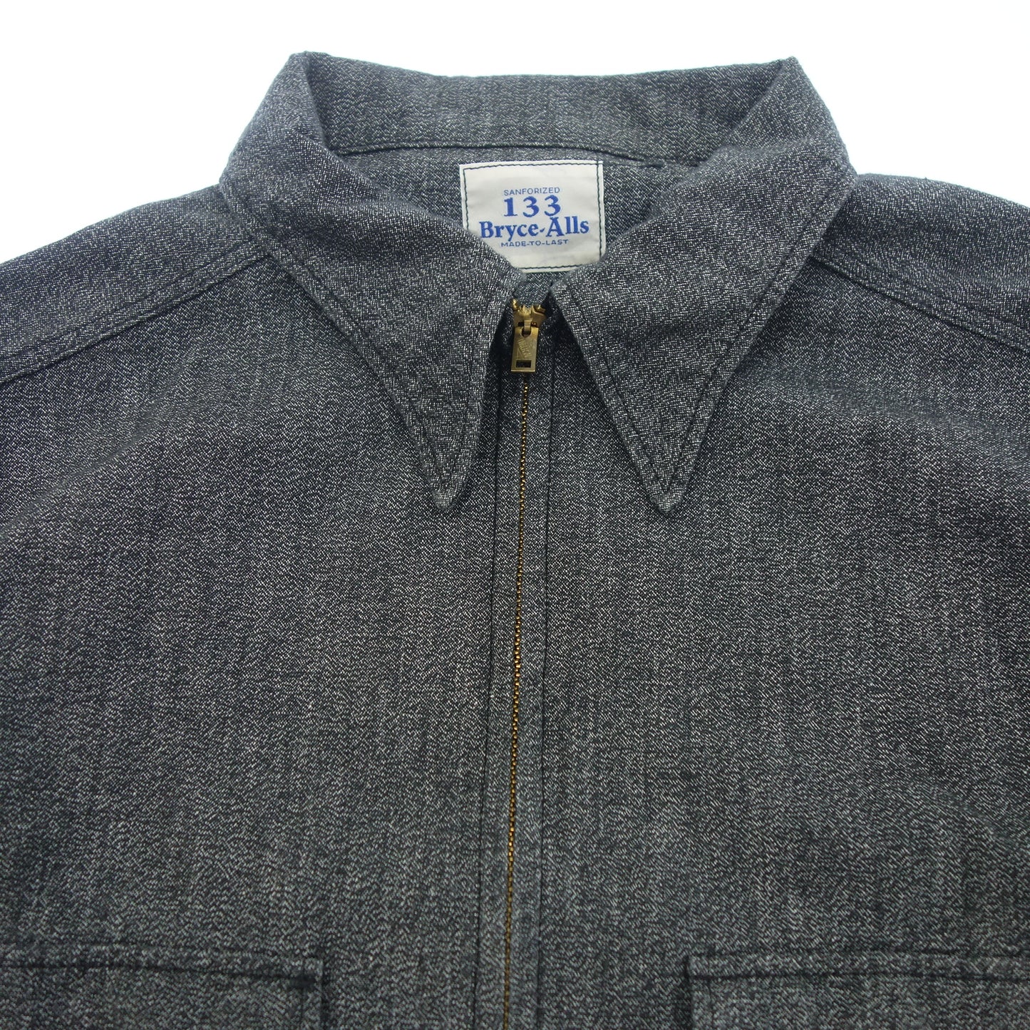 ブライスランズ シャツ ハーフジップ 113 メンズ グレー 42 Bryceland's【AFB2】【中古】