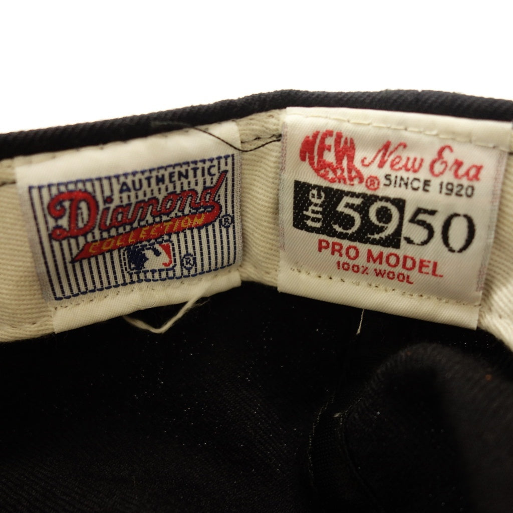中古◆ニューエラ 5950 キャップ ニューヨーク ヤンキース オーセンティック ダイアモンド コレクション 7-3/8サイズ ブラック NEW ERA【AFI23】