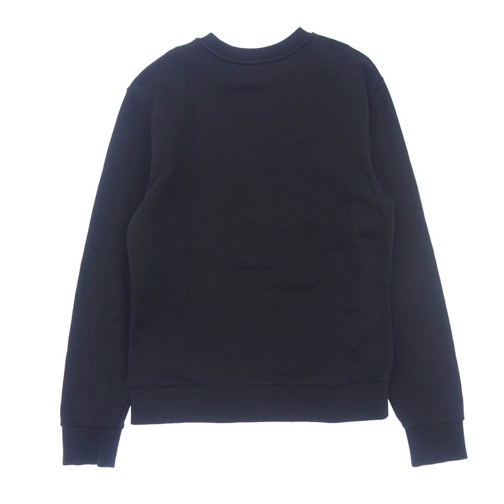 美品◆モンクレール スウェット MAGLIA GIROCOLLO 22AW ロゴ ワッペン付き メンズ ブラック サイズM MONCLER【AFB41】