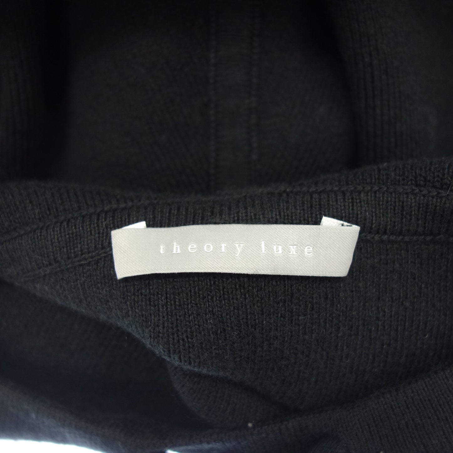 美品◆セオリー リュクス パーカー ニット プルオーバー カシミヤ混 レディース ブラック系 サイズ38 theory luxe【AFB51】