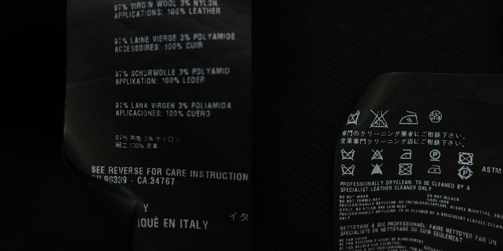 美品◆プラダ チェスターコート 袖襟切り替えレザー ウール メンズ グレー系 サイズ50 PRADA【AFB46】