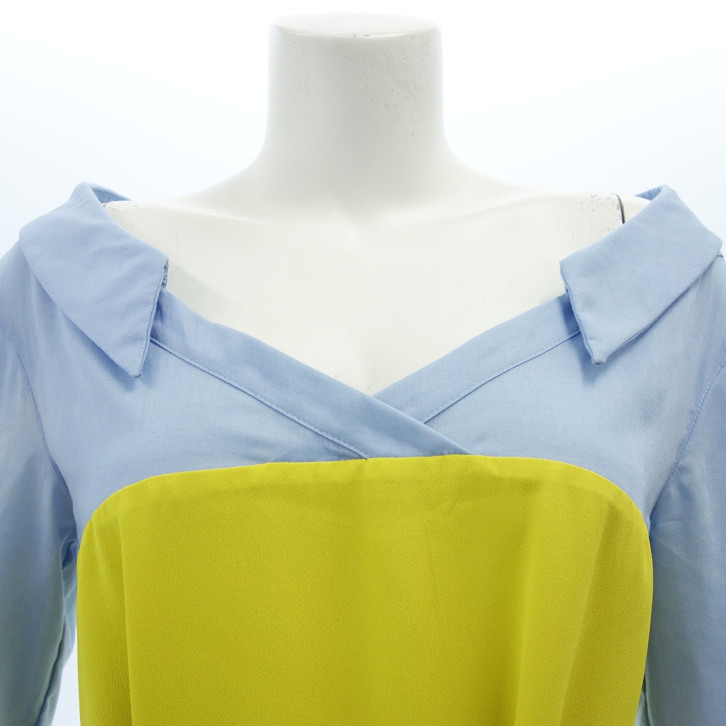 エリカカヴァリーニ ワンピース イエロー ブルー レディース 40 ERIKA CAVALLINI【AFB41】【中古】