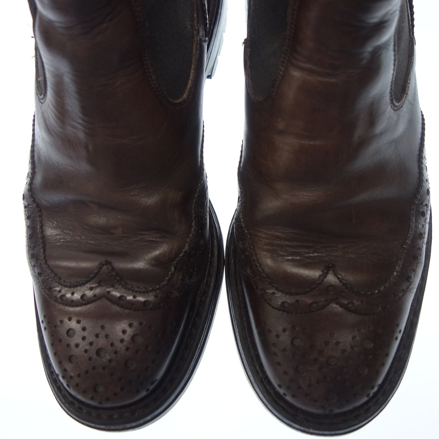 トリッカーズ サイドゴアブーツ ウイングチップ HENRY メンズ 7.5 茶 Tricker’s【AFC28】【中古】