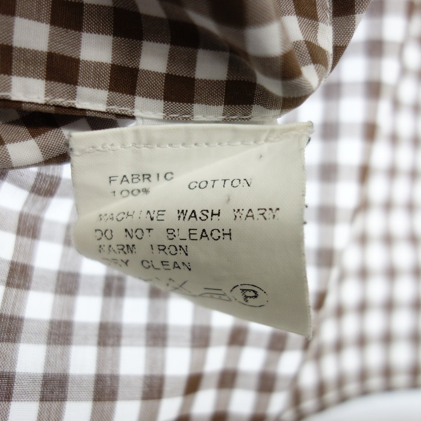 極美品◆バルバ 長袖シャツ ボタンダウン ギンガムチェック メンズ 38 茶系 BARBA【AFB30】