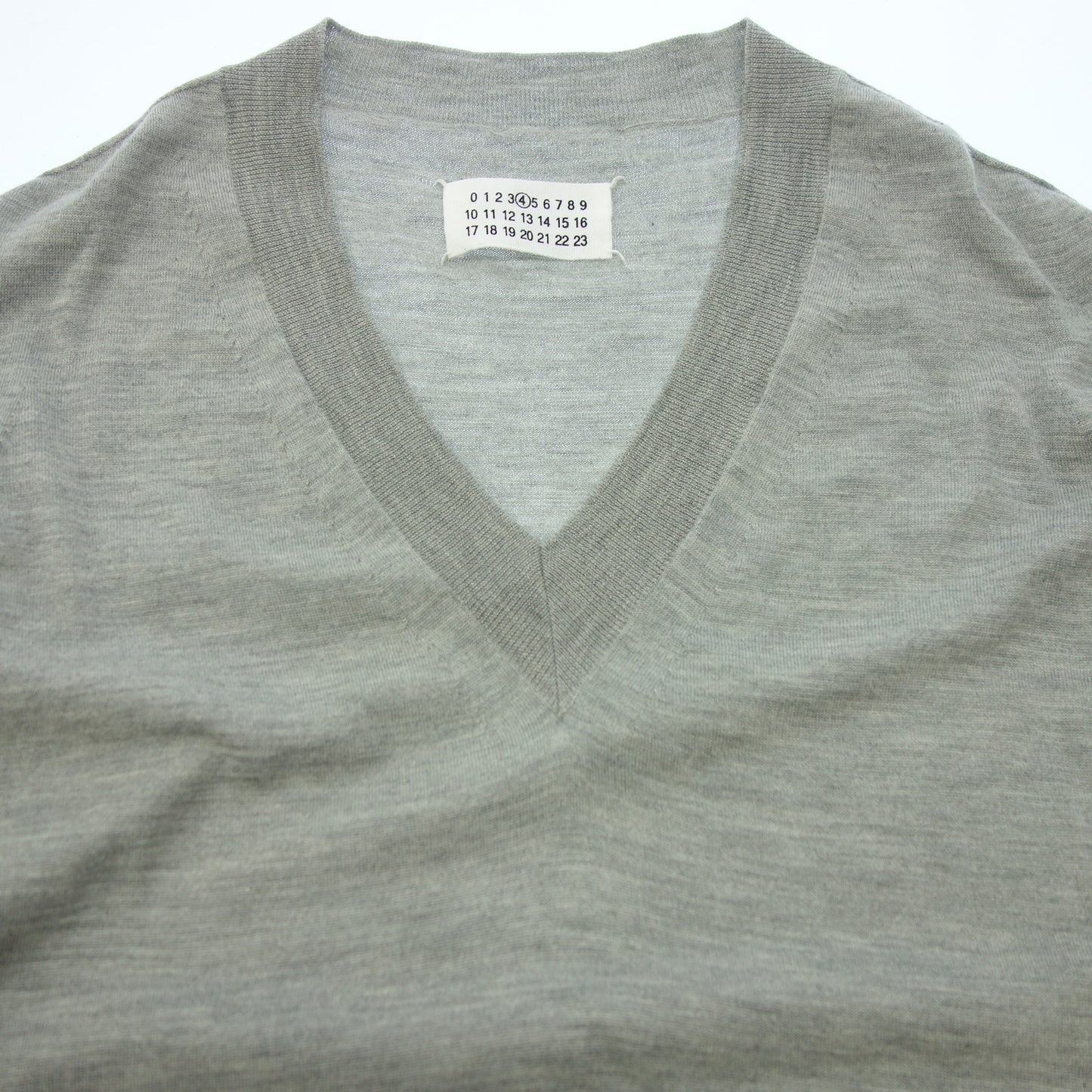 メゾンマルジェラ ニットセーター Vネック レディース グレー Maison Margiela【AFB20】【中古】