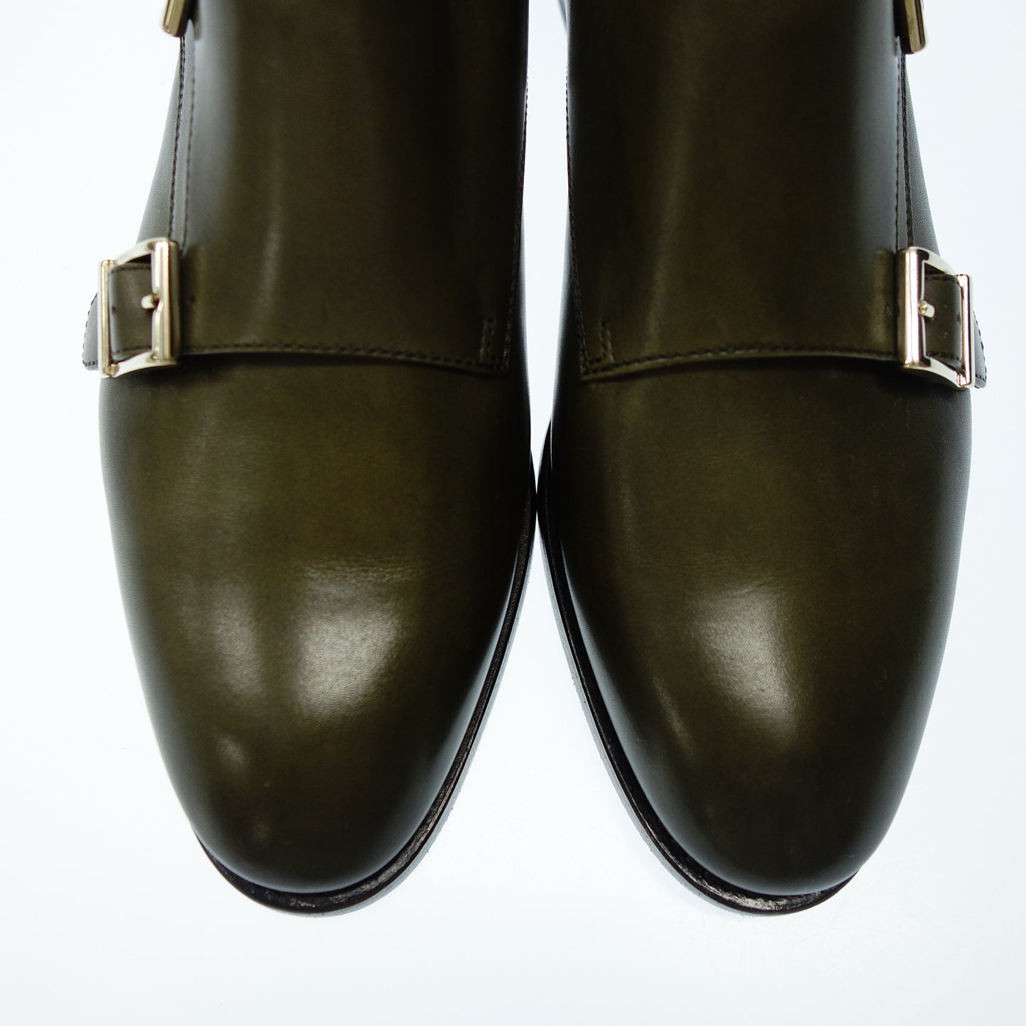サントーニ レザーシューズ ダブルモンク 55848 レディース 36 緑 Santoni【AFC49】【中古】