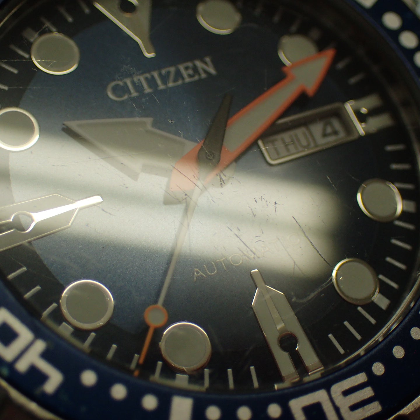 シチズン 腕時計 メガダイバー オートマティック 文字盤紺 シルバー×紺 CITIZEN【AFI2】【中古】