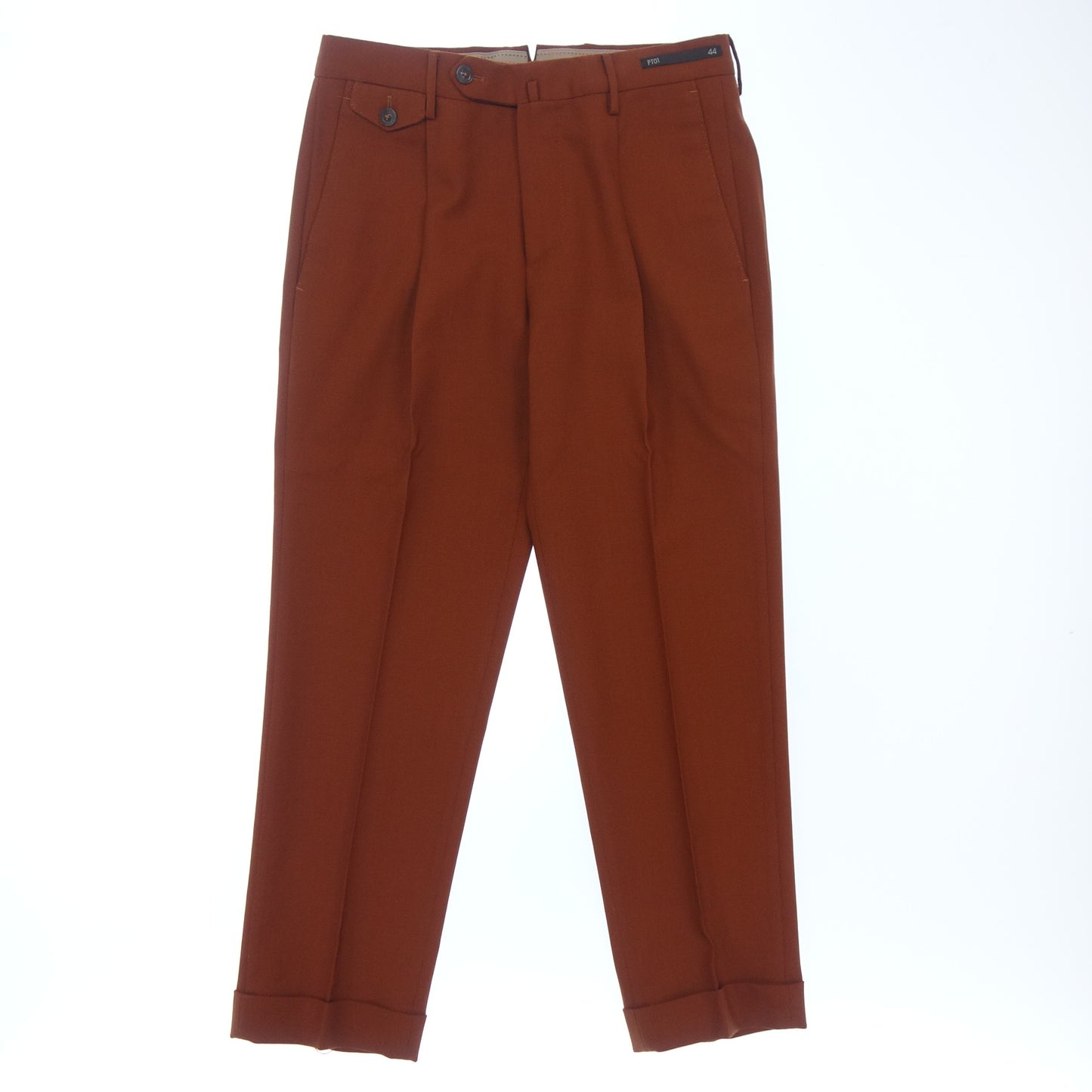 ピーティーゼロウーノ スラックスパンツ SUPER100S Spice Route メンズ 44 茶系 PT01【AFB43】【中古】