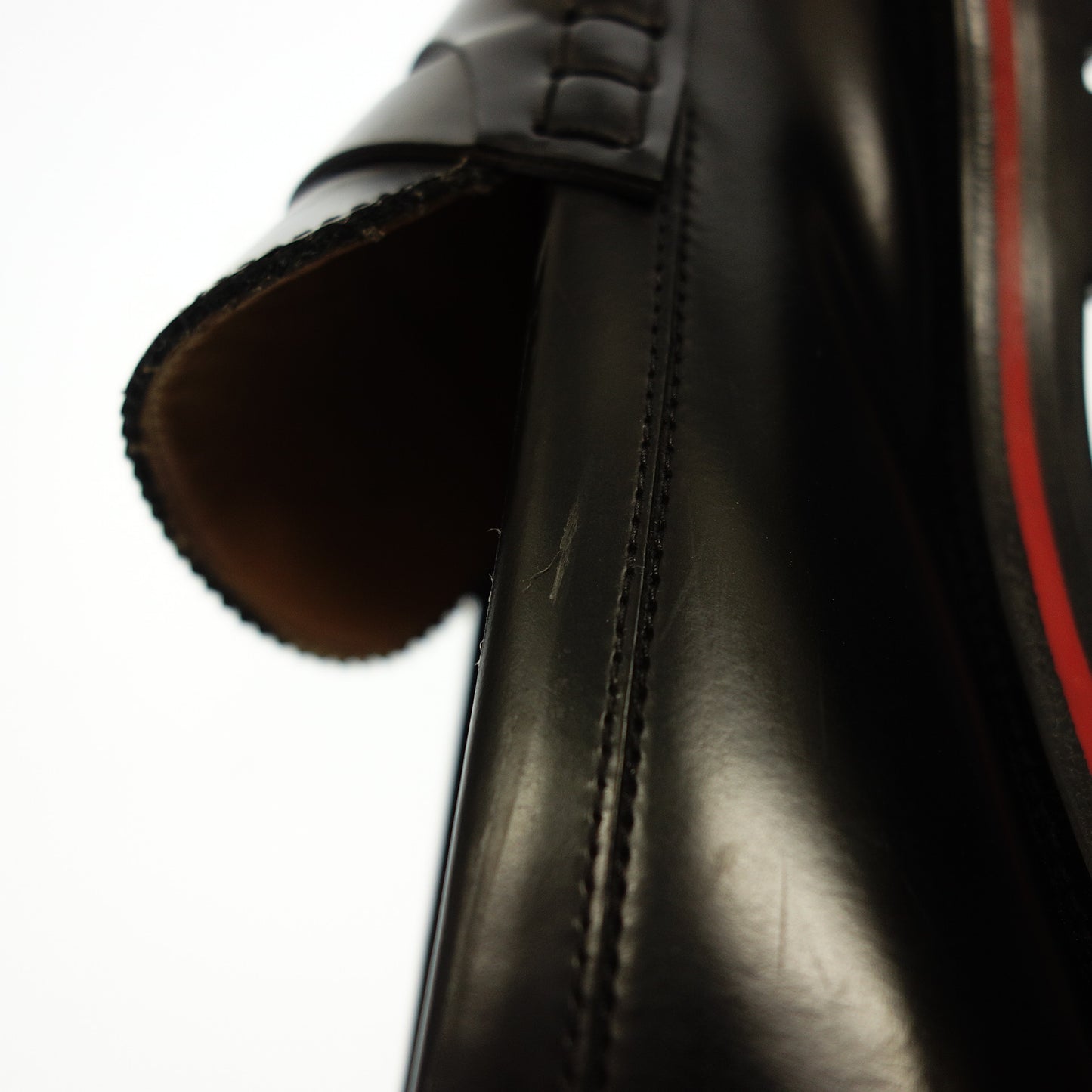 美品◆クリスチャンルブタン レザーローファー ペニーローファー タンクソール メンズ 45 黒 Christian Louboutin【AFC49】