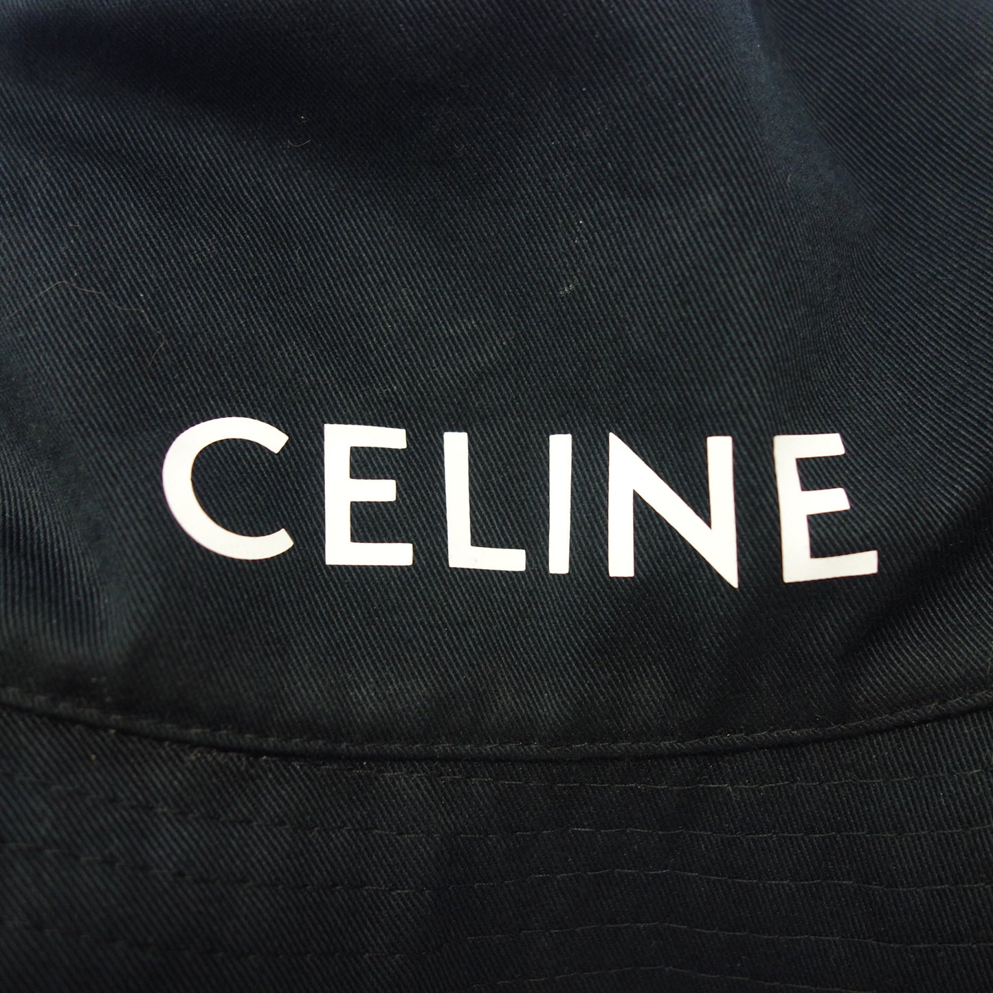 中古◆セリーヌ バケットハット 帽子 ロゴ 2AU5B968P ブラック サイズL CELINE【AFI21】