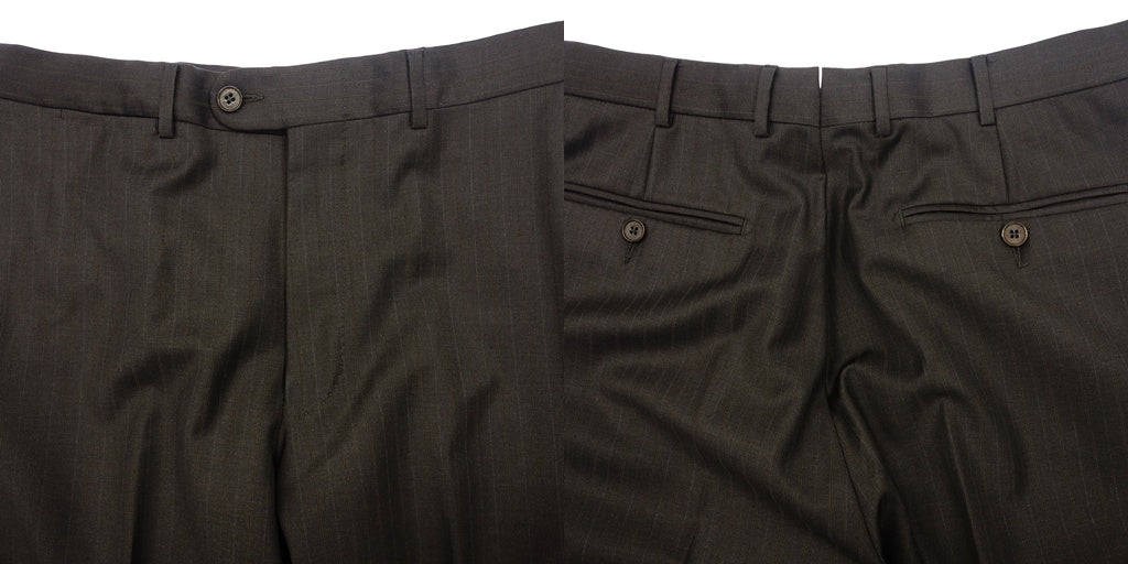 美品◆エルメネジルド ゼニア スーツ セットアップ 2112R7 ストライプ メンズ ネイビー系 サイズ50R Ermenegildo Zegna【AFB31】