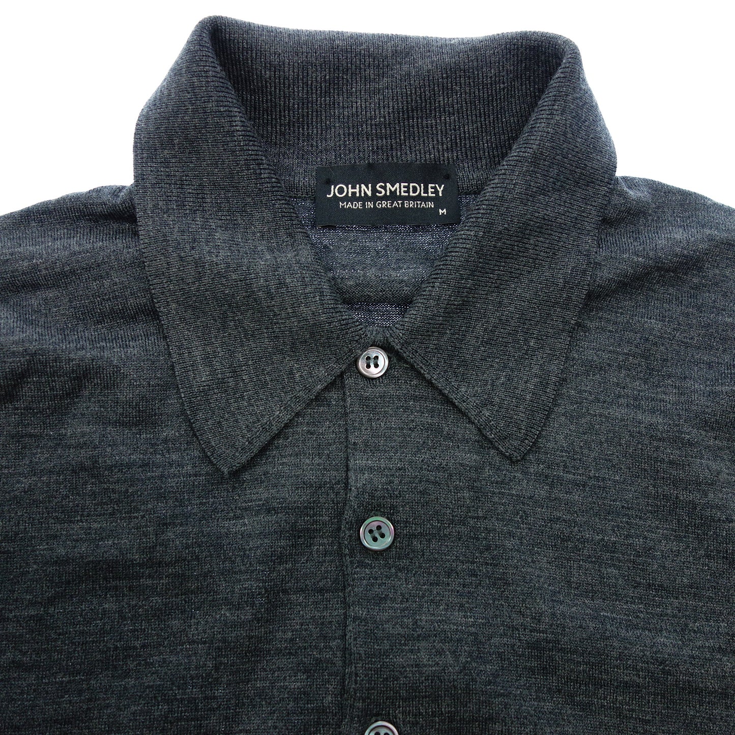 美品◆ジョンスメドレー 長袖トップス ウール100% サイズM メンズ グレー JOHN SMEDLEY【AFB12】