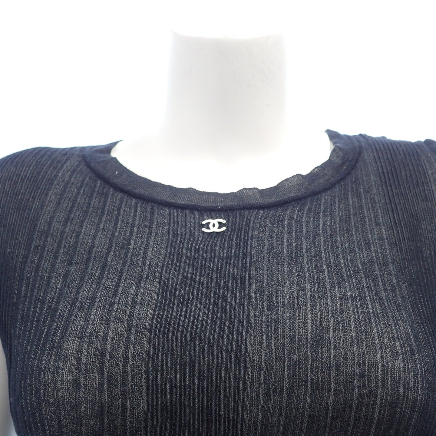 シャネル トップス リブ ココマーク レディース ブラック CHANEL【AFB18】【中古】