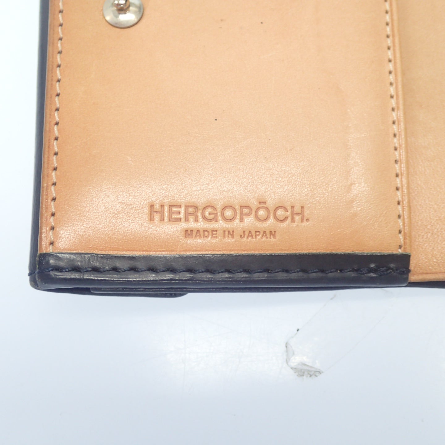 中古◆エルゴポック 二つ折り財布 ダークネイビー HERGOPOCH【AFI5】
