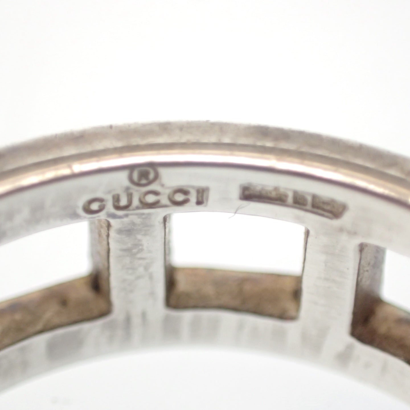 グッチ リング 指輪 オープンスクエア SV925 シルバー 17.5号 箱付き GUCCI【AFI18】【中古】