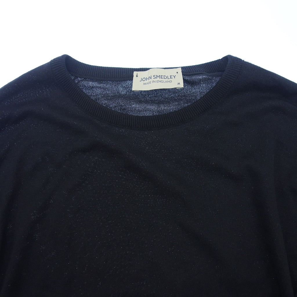 美品◆ジョンスメドレー クルーネックニット シーアイランドコットン 30G メンズ ネイビー サイズM JOHN SMEDLEY【AFB14】