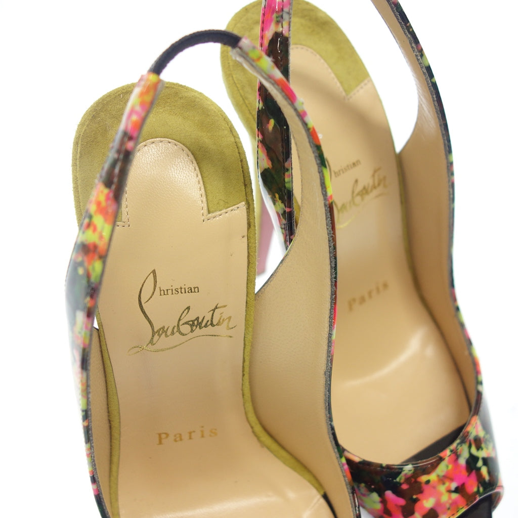 中古◆クリスチャンルブタン パテントレザー ヒール ミュール レディース 35 マルチカラー Christian Louboutin【AFC6】