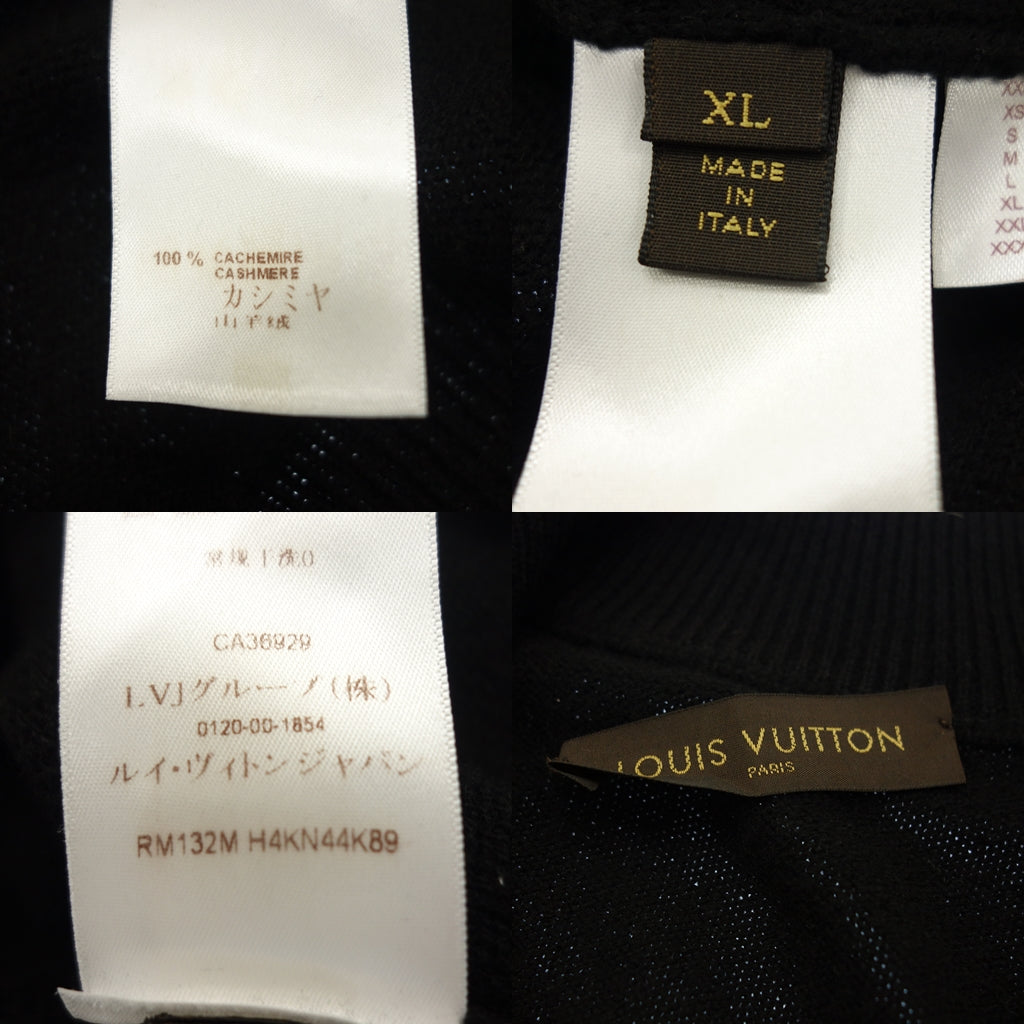 中古◆ルイヴィトン ニットカーディガン カシミヤ100% サイズXL 黒 LOUIS VUITTON 【AFB12】