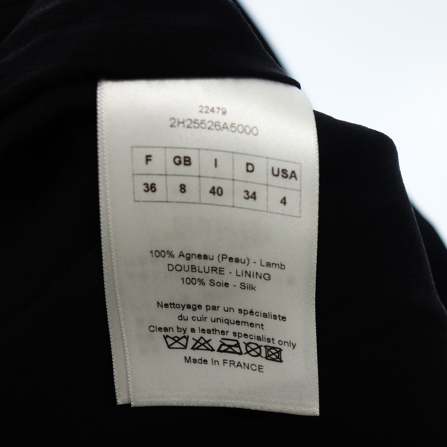 クリスチャンディオール ラムレザー チュニック レディース ブラック 40 Christian Dior【AFG1】【中古】