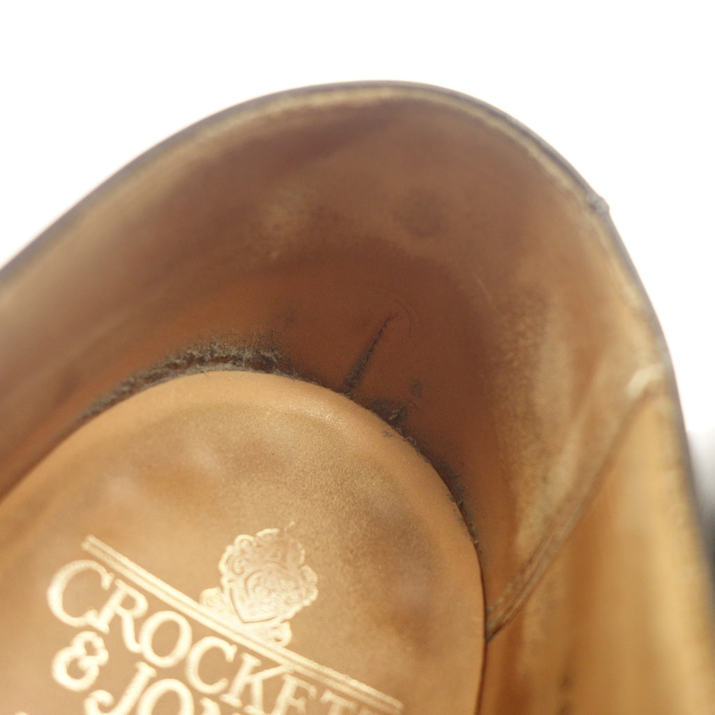 中古◆クロケット&ジョーンズ レザーシューズ ウェッジウェア メンズ ブラック サイズUK8E CROCKETT&JONES EDGWARE【LA】